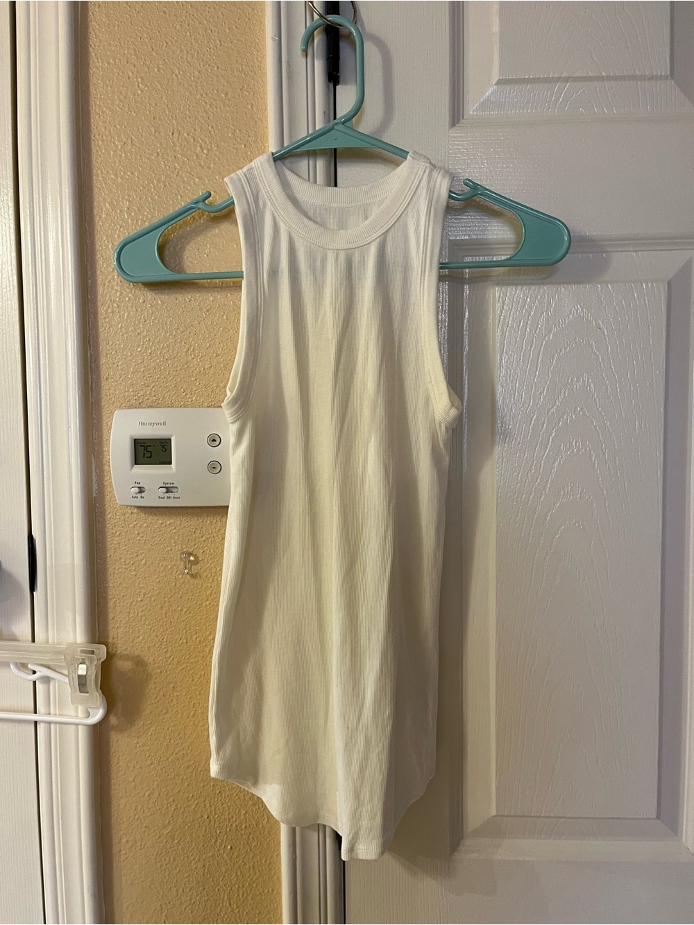 a new day White Ribbed Tank Top